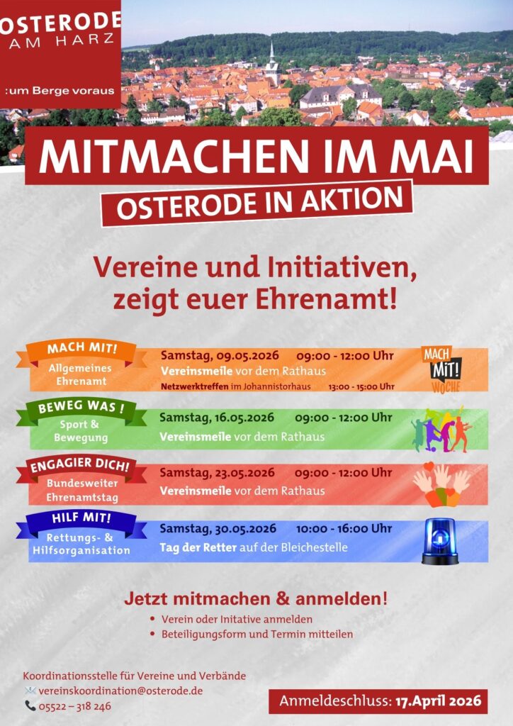 Vereine Mitmachen im Mai Plakat A3
