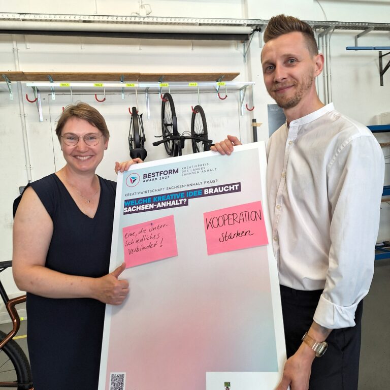 BESTFORM 2027 Kreativpreis des Landes Sachsen Anhalt Start Stefanie Poetzsch Sebastian Meinecke ©Investitions und Marketinggesellschaft Sachsen Anhalt mbH